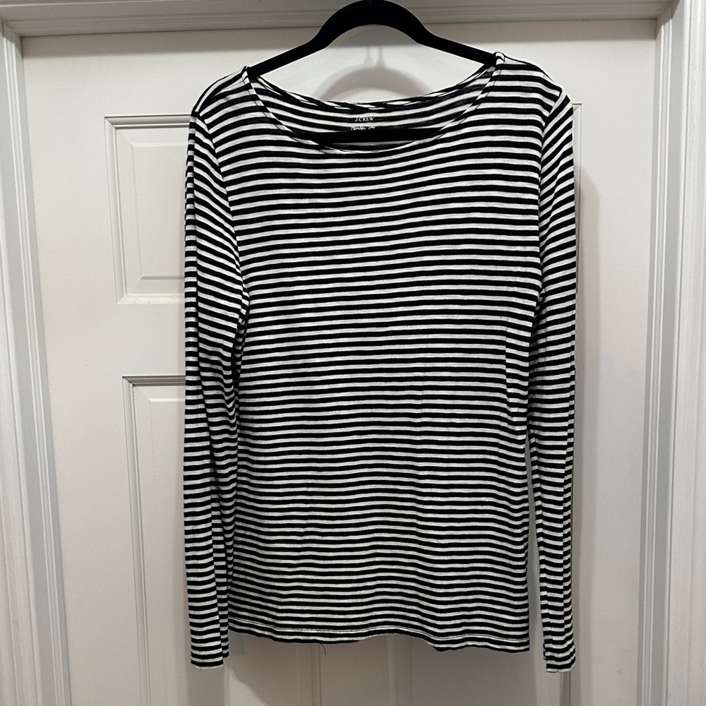J. Crew Monochrome Striped Long Sleeve Tee